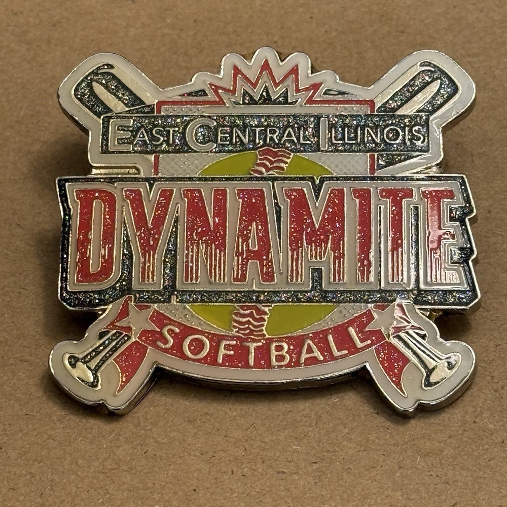 East Central Illinois Dynamite Softball Memorabilia Girl Women Lapel Trading Pin